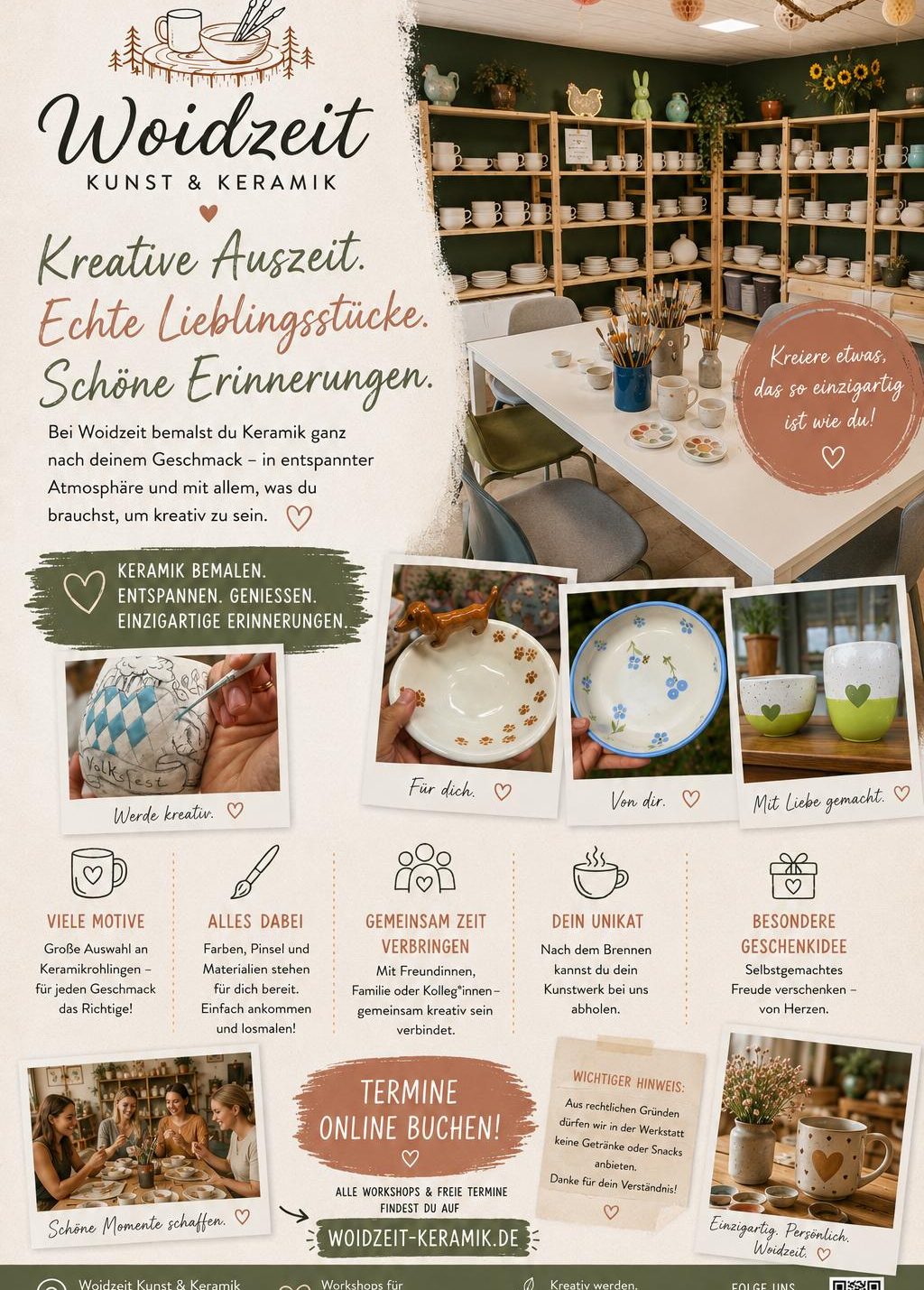 Rabatt Sommerangebot mit 15 % Rabatt, dekorative Elemente und Produktinformationen in grün-weißer Gestaltung.